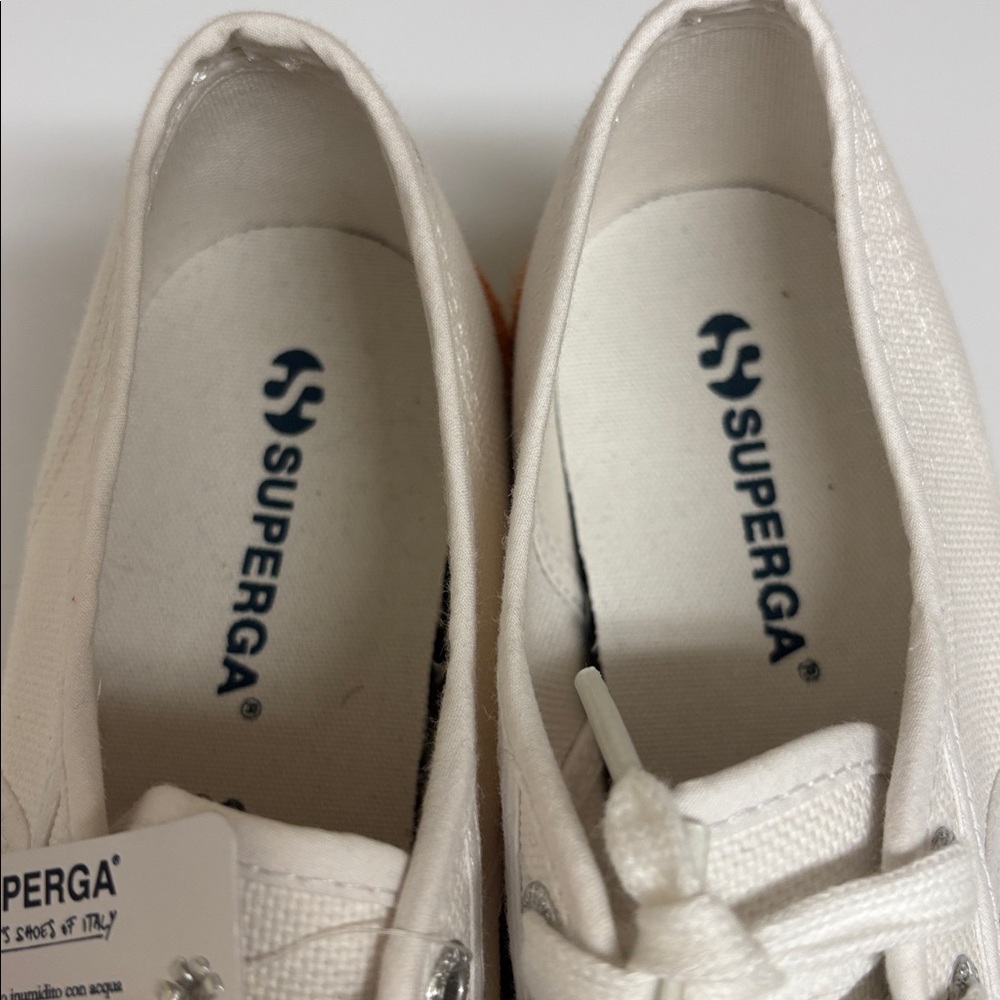 NWT Superga White Sneakers with Rainbow Sole Size 8 - Picture 4 of 5